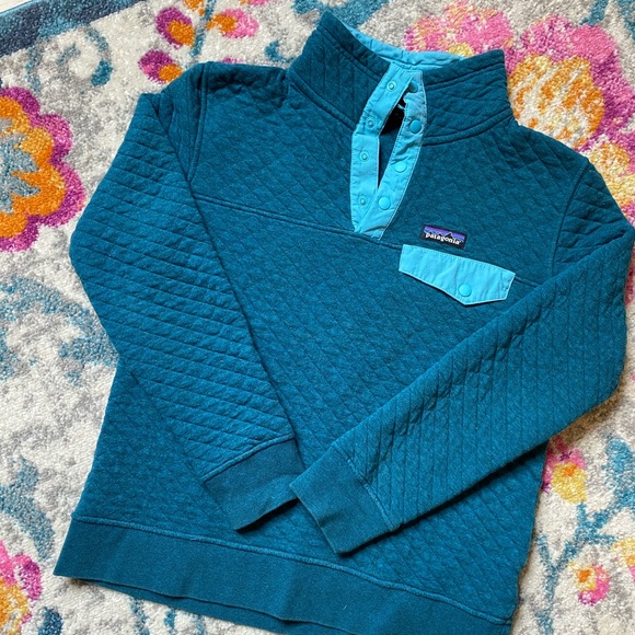 Patagonia Sweaters - Patagonia Quilted Snap-T Pullover,  Elwha Blue